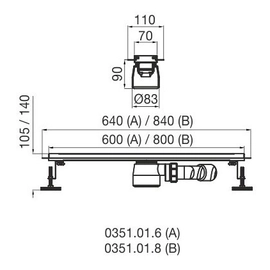 Desague Ciego Fv Acero Inoxidable 60cm 351.02.6