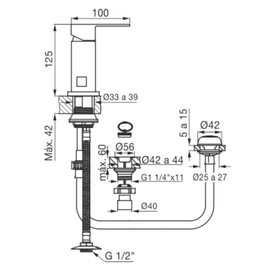 Griferí de bidet FV dominic new monocomando 0189/85N-CR
