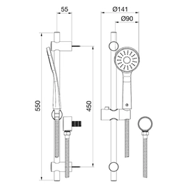 Griferia de ducha Fv Barral Polca II 128.17 autolimpiante cr