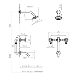 Griferia de ducha con transf Andez Up cr 600.27