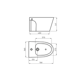 Bidet Ferrum marina de colgar negro 1 ag MAR-BI-111-NE