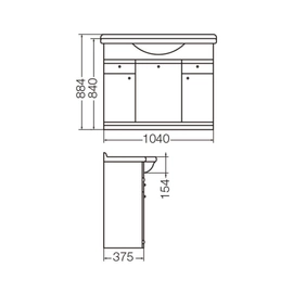 Mueble Ferrum 104 cm limoges sin mesada LIM-MB-004-BL