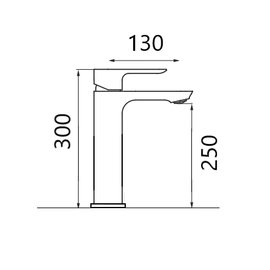 Griferia de lavatorio Ultragrif Monoc Alto Flynn Gold UGM1013G02