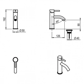 Griferia de lavatorio Hidromet Vector Bajo cromo 42101cr