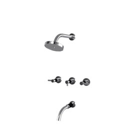 Griferia ducha c/transf Andez xxl black cromo 0604.18.1.04.04