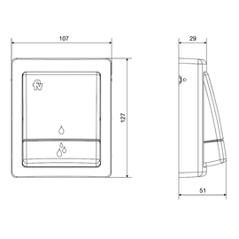 Tapa tecla FV para válvula de descarga 0368.04-CR