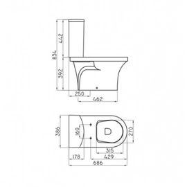 Inodoro largo Ferrum Varese s/tapa bco IJLMJ VSE-IN-004-BL