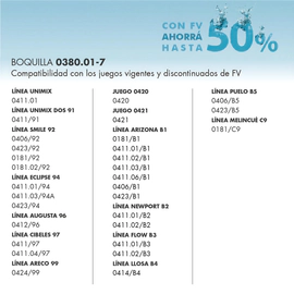 Boquilla FV aireadora para ahorro de agua 0380.01-7-BT