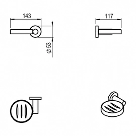 Accesorio de baño Hidromet Dynamic Jabonera black 8521