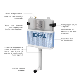 Depósito Ideal suma 2 con descarga dual sin tecla 80000