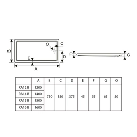 Receptaculo Ferrum 160x75 niza acrílico rectangular KHI-RC-034-BL