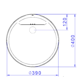 Bacha Deca Slim Redonda de apoyo s/ag 40x40x13,5 negro mate L.12040.VO.94