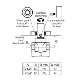 Válvula FV 13 mm esférica con campana 0653/13-CR