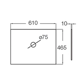 Placa porta bacha Ferrum 60x46cm armonica blanca SX60F-B