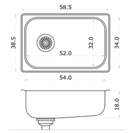 Bacha de cocina Mi Pileta encastrable simple 403 E