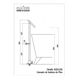 Griferia de ducha de Piso Andez Giraffe cvr 525.22