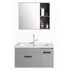 Vanitory Uhome con bacha y espejo gris claro HC-019-80