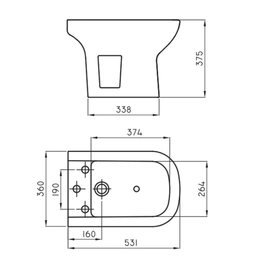 Bidet Ferrum bari 3AG blanco BAR-BI-300-BL
