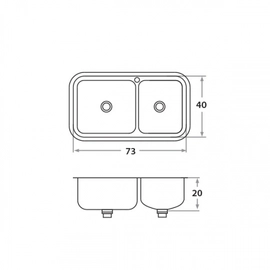 Bacha de cocina Mi Pileta doble Ac 445E