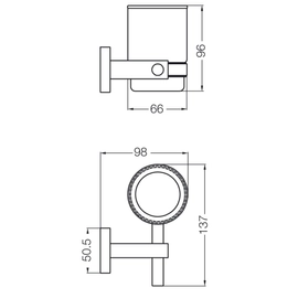 Porta cepillos FV melody con vaso 0169/28-CR