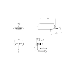 Griferia de ducha Peirano Fabric c/transf Gold 80-100G