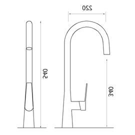 Griferia de cocina Ultragrif Monoc Amber black matt UGA203B01