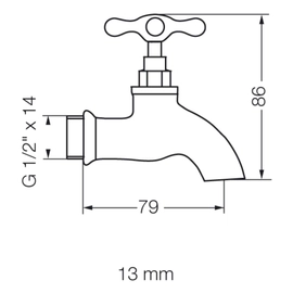 Grifería de lavadero FV reforzada cromo 0432.13-CR