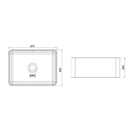 Bacha de cocina Peirano de embutir BCH16