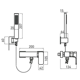 Grifería de ducha Andez nice monocomando cromo 608.50