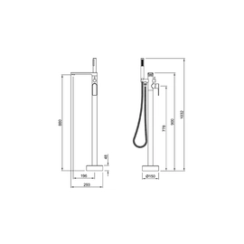 Griferia de Pie Para Bañera Exenta Peirano Vera 84-180 cr