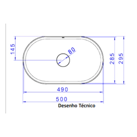 Bacha de apoyo Deca Oval Slim negra L.14050.94