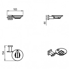 Accesorio de baño Hidromet Geometry Jabonera Black 2821