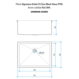 Bacha simple Johnson signature enkel gun black con accesorios