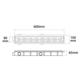 Desague Ideal Lineal Encastrable 60 cm base ABS rejilla paralela bco 12155