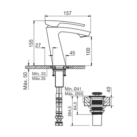 Lavatorio Monocomando FR181/J8-BUZZ-BG Novum