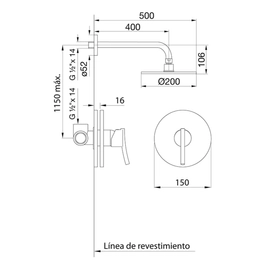 Ducha FV libby monocomando sin transferencia 0108/39-CR