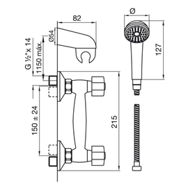 Grifería de ducha FV arizona 114/B1P-CR exterior