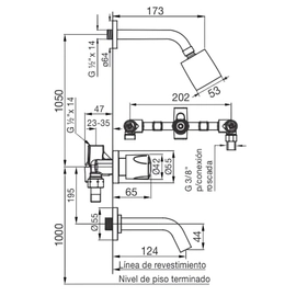 Grifería de baño FV pampa kit Lavatorio + ducha + bidet