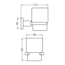 Porta cepillos FV libby con vaso 0169/39-ST