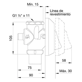 Válvula de descarga FV 38 mm para inodoro 0368.01