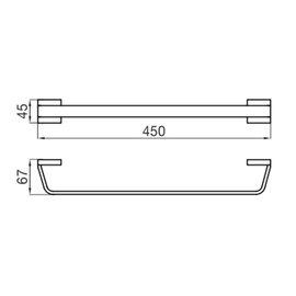 Toallero FV 40 cm chalten barral recto 0164/H4-CR