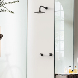 Griferia ducha Ring Hidromet 200MM black 11509negro