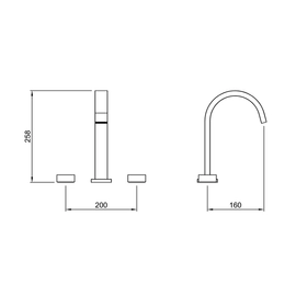 Griferia Lavatorio Peirano Prado cc cromo 60-191
