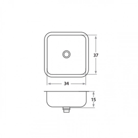 Bacha de cocina Mi pileta bajo mesada Simple 102EC