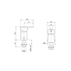 Griferia Peirano Bidet Monocomando Bilbao Cromo