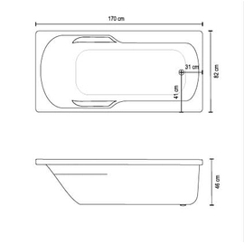 Bañera Versailles Iberica Plus solo casco 170x82 Bco