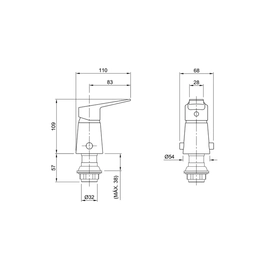 Griferia de bidet Peirano Mora monocomando cr 70-193