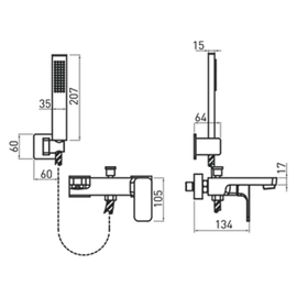 Grifería de ducha Andez nice monocomando cromo 607.50