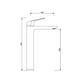 Griferia lavatorio monocomando alto Ultragrif Logan cromo UGB1013B04