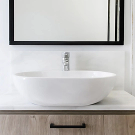 Bacha de lavatorio Ferrum milos de apoyo blanca MLS-BH-080-BL